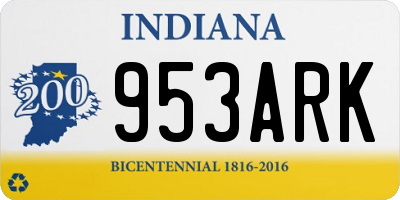 IN license plate 953ARK