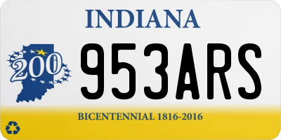 IN license plate 953ARS