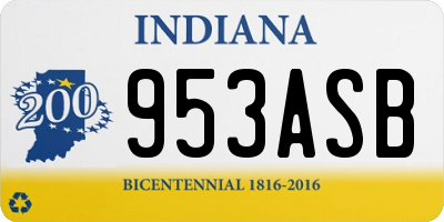 IN license plate 953ASB