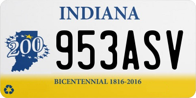 IN license plate 953ASV