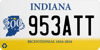 IN license plate 953ATT