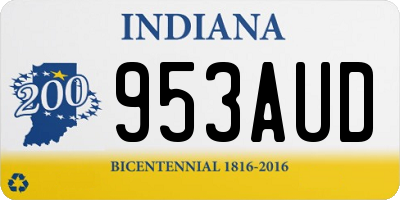 IN license plate 953AUD