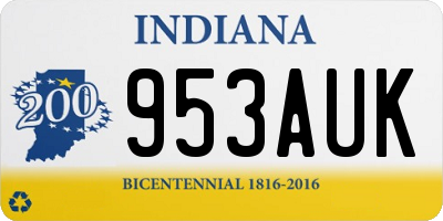 IN license plate 953AUK