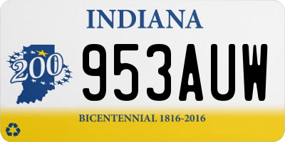 IN license plate 953AUW