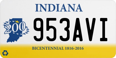 IN license plate 953AVI