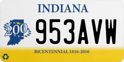 IN license plate 953AVW