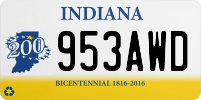 IN license plate 953AWD