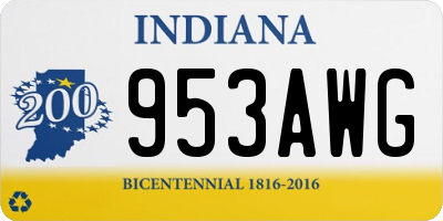 IN license plate 953AWG