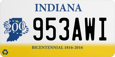 IN license plate 953AWI