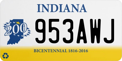 IN license plate 953AWJ