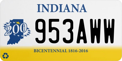 IN license plate 953AWW
