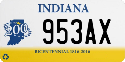 IN license plate 953AX