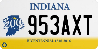 IN license plate 953AXT