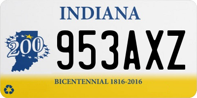 IN license plate 953AXZ