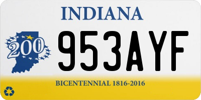 IN license plate 953AYF