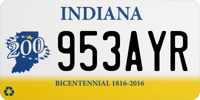 IN license plate 953AYR