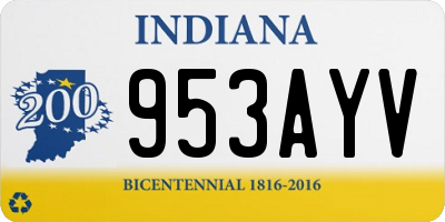 IN license plate 953AYV