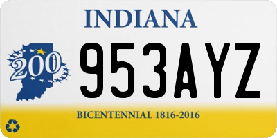 IN license plate 953AYZ