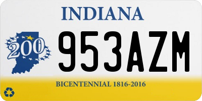 IN license plate 953AZM