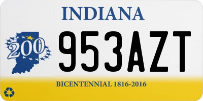 IN license plate 953AZT