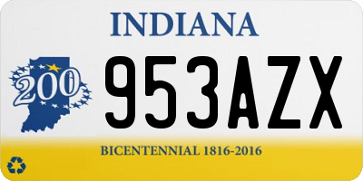IN license plate 953AZX