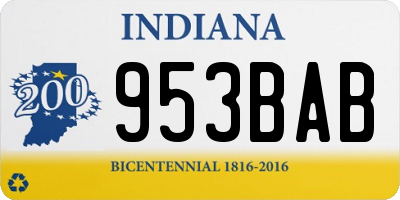 IN license plate 953BAB
