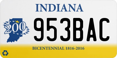 IN license plate 953BAC