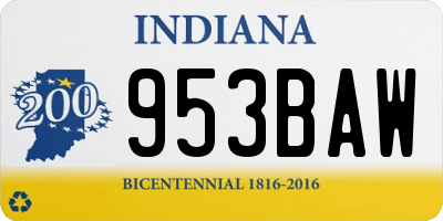 IN license plate 953BAW