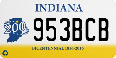IN license plate 953BCB