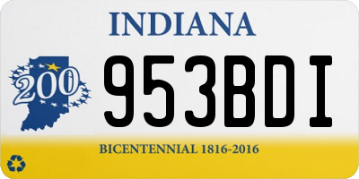 IN license plate 953BDI