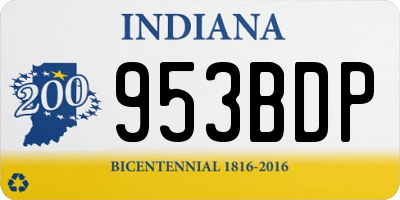 IN license plate 953BDP
