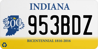 IN license plate 953BDZ