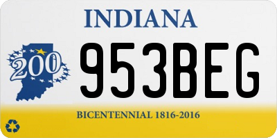 IN license plate 953BEG