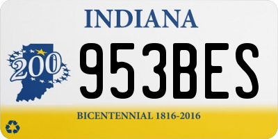 IN license plate 953BES