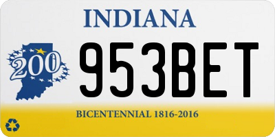IN license plate 953BET