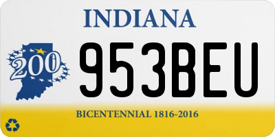 IN license plate 953BEU