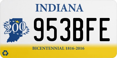 IN license plate 953BFE