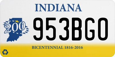 IN license plate 953BGO