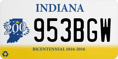 IN license plate 953BGW
