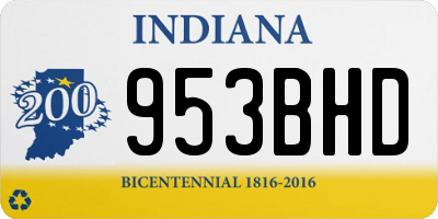 IN license plate 953BHD