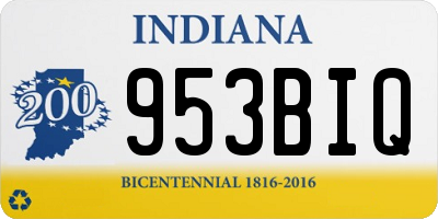 IN license plate 953BIQ