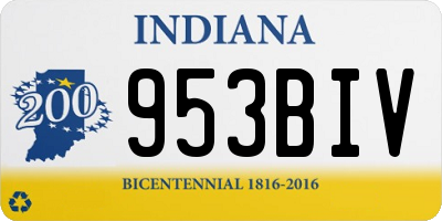IN license plate 953BIV