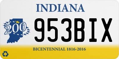 IN license plate 953BIX