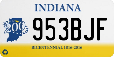 IN license plate 953BJF