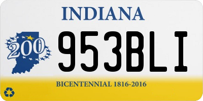 IN license plate 953BLI