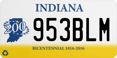 IN license plate 953BLM
