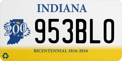IN license plate 953BLO