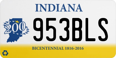 IN license plate 953BLS