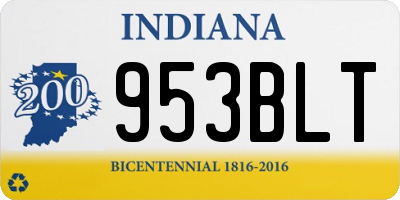 IN license plate 953BLT