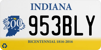 IN license plate 953BLY